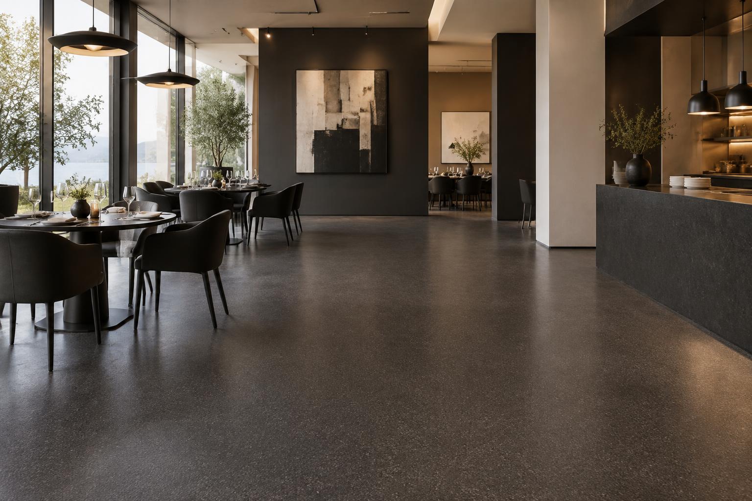Quartz finish in a refined commercial space